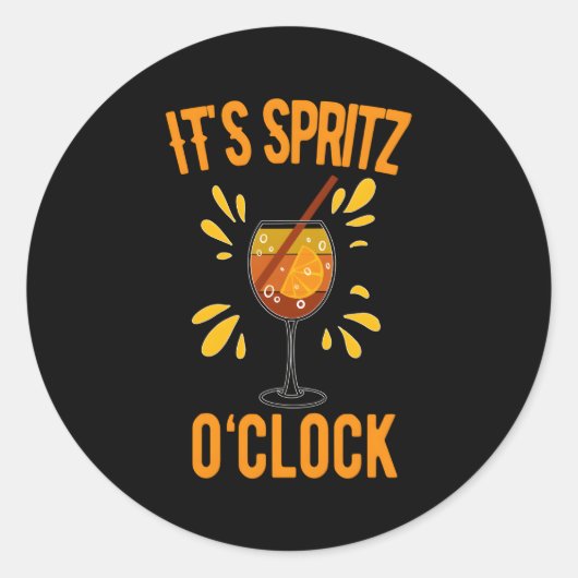 Es ist Spritz O'Clock Aperol Spritz Fan Sommer Alc Runder Aufkleber (Vorderseite)