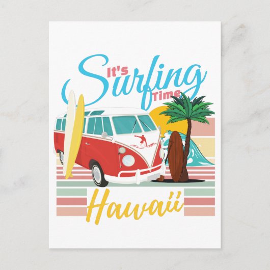 Es ist Surfen Time Hawaii - Summer Beach Vibes Postkarte (Vorderseite)