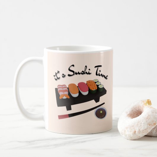Es ist Sushi Time, Sushi Kaffeetasse (Mit Donut)