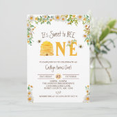 Es ist süß, eins zu sein, Hummel Biene zum Geburts Einladung (Stehend Vorderseite)