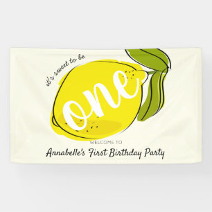 Es ist süß, One Lemon Yellow 1. Geburtstag zu sein Banner