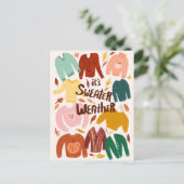 Es ist Sweater Weather Herbst Saison Niedlich Postkarte (Stehend Vorderseite)