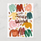Es ist Sweater Weather Herbst Saison Niedlich Postkarte (Vorderseite)