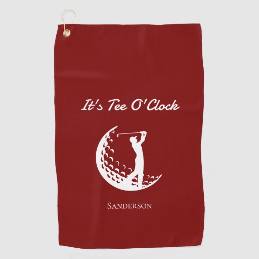 Es ist T-Shirt O'Clock Red Golf Handtuch (Vorderseite)