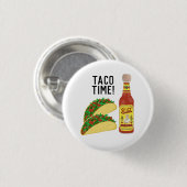 ES IST TACO TIME niedliche Tacos Hot Soce Illustra Button (Vorne & Hinten)