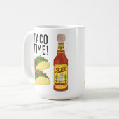 ES IST TACO TIME niedliche Tacos Hot Soce Illustra Kaffeetasse (Vorderseite Links)