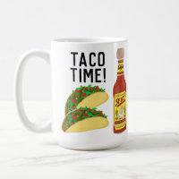 ES IST TACO TIME niedliche Tacos Hot Soce Illustra