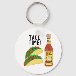 ES IST TACO TIME niedliche Tacos Hot Soce Illustra Schlüsselanhänger