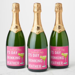 Es ist Tag trinken Wetter heiß rosa Bachelorette Schaumweinetikett