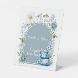 Es ist Tea Time Dusty Blue Garden Cards & Gifts Sockelschild