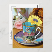 Es ist Tea Time! Einladung Postkarte (Vorne/Hinten)