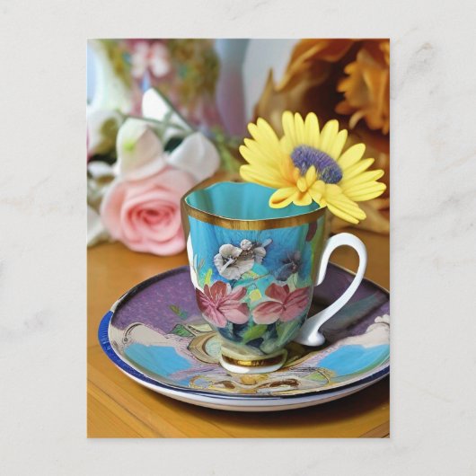 Es ist Tea Time! Einladung Postkarte (Vorderseite)