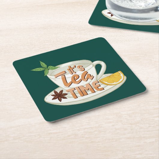 Es ist Tea Time Rechteckiger Pappuntersetzer (angewinkelt)