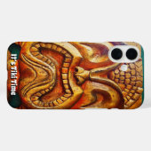 Es ist Tiki Time Hawaii Fun Retro Wood Face Foto Case-Mate iPhone Hülle (Rückseite (Horizontal))