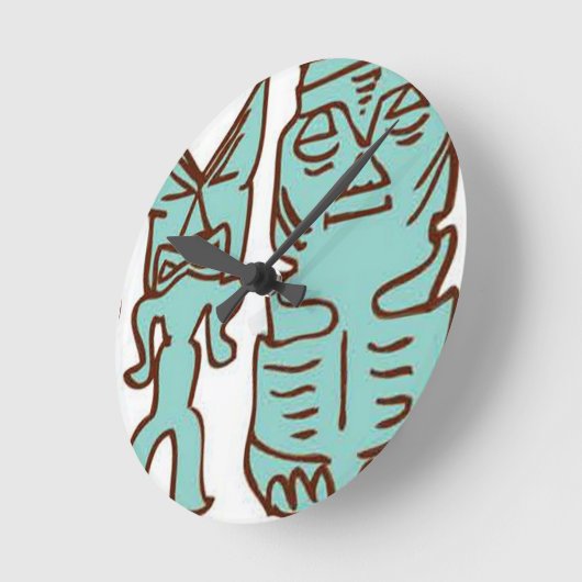 Es ist Tiki Time! Runde Wanduhr (Winkel)