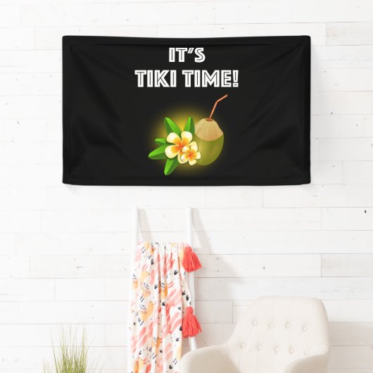 Es ist Tiki Time! Tropical Island Tiki Bar Banner (Insitu)