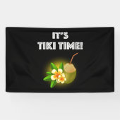 Es ist Tiki Time! Tropical Island Tiki Bar Banner (Horizontal)