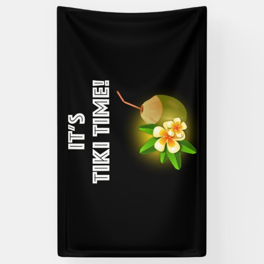Es ist Tiki Time! Tropical Island Tiki Bar Banner (Vertikal)