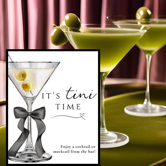 Es ist Tini Time Funny Dirty Martini Bar Sign Poster