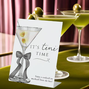 Es ist Tini Zeit Dirty Martini Cocktailbar Sockelschild