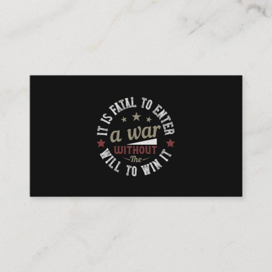Es ist tödlich, in einen Krieg ohne den Willen zu  Visitenkarte (Vorderseite)