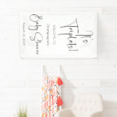 Es ist Triplets Moderne Script Baby Dusche Banner (Insitu)