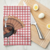 Es ist Türkei Zeit mit Red Schachbrett Kitchen Han Geschirrtuch (Viertel Falte)