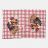 Es ist Türkei Zeit mit Red Schachbrett Kitchen Han Geschirrtuch (Horizontal)
