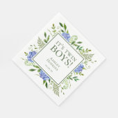Es ist Twin Boys Blue Hydrangeas Boy Baby Shower Serviette (Ecke)