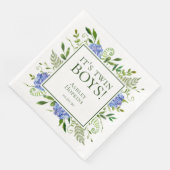 Es ist Twin Boys Blue Hydrangeas Boy Baby Shower Serviette (Ecke)