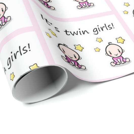 Es ist Twin Girls Gift Wrap, Dekoration, Baby Dusc Geschenkpapier (Rolleneckpunkt)