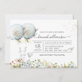 Es ist Twins Blue Balloon Baby Shower Einladung (Vorderseite)