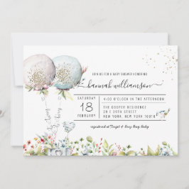 Es ist Twins Boy Girl Balloon Baby Shower Einladun Einladung