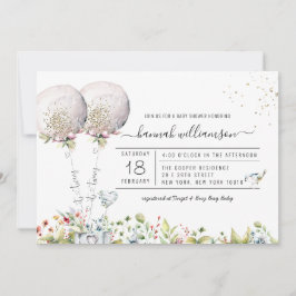 Es ist Twins Lavender Balloon Baby Shower Einladun Einladung