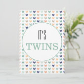 Es ist Twins Modern Geometric Twins Baby Dusche Einladung (Stehend Vorderseite)