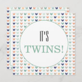 Es ist Twins Modern Geometric Twins Baby Dusche Einladung (Vorne/Hinten)