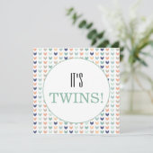 Es ist Twins Modern Geometric Twins Baby Dusche Einladung (Stehend Vorderseite)