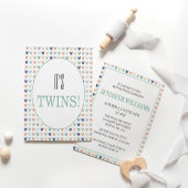 Es ist Twins Modern Geometric Twins Baby Dusche Einladung
