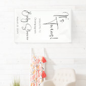 Es ist Twins Modern Script Baby Shower Banner (Insitu)
