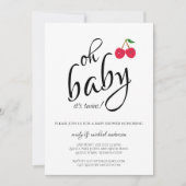 Es ist Twins Modern Typografy Cherry Baby Shower Einladung (Vorderseite)