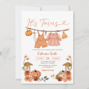 Es ist Twins Pumpkins Baby Dusche Wäsche-Linie Flo Einladung