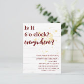 Es ist überall 6 Uhr, wo lustige Vorsorgeübungen Postkarte (Stehend Vorderseite)