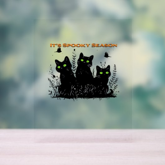 Es ist unheimliche Jahreszeit schwarze Katzen Klas Acrylschild (Neutral)
