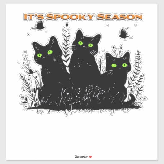 Es ist unheimliche Jahreszeit schwarze Katzen Klas Aufkleber (Blatt)