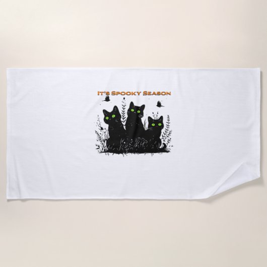 Es ist unheimliche Jahreszeit schwarze Katzen Klas Strandtuch (Vorderseite)