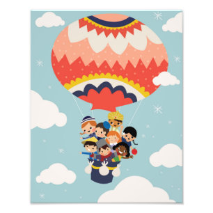 Es ist unsere kleine Welt Hot Air Ballon Kinder Fotodruck