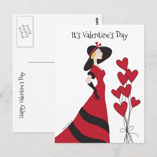 Es ist Valentinstag Postkarte (Vorne/Hinten)