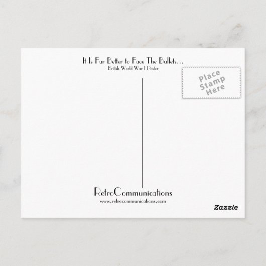 Es ist viel besser, den Kugeln zu begegnen... Postkarte (Rückseite)