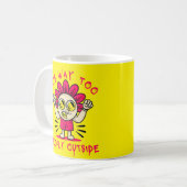 ES IST VIEL ZU MENSCHEN AUSSERHALB lustig niedlich Kaffeetasse (Vorderseite Links)