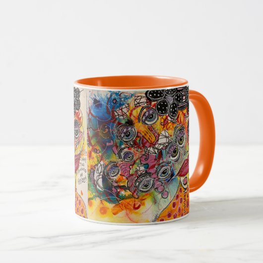 "Es ist viel zu voll hier!" Tasse von Getränken (VorderseiteRechts)